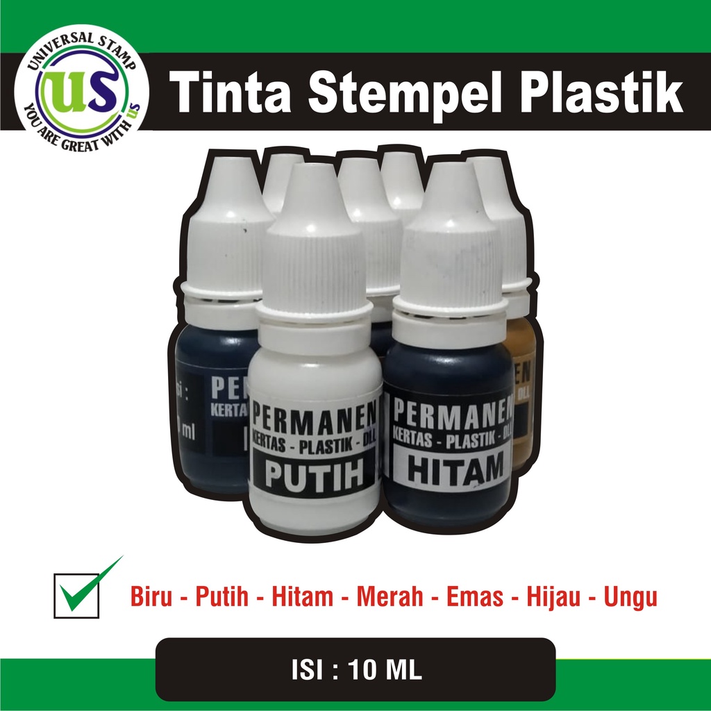 

Tinta Stempel Plastik Permanen 10 ML