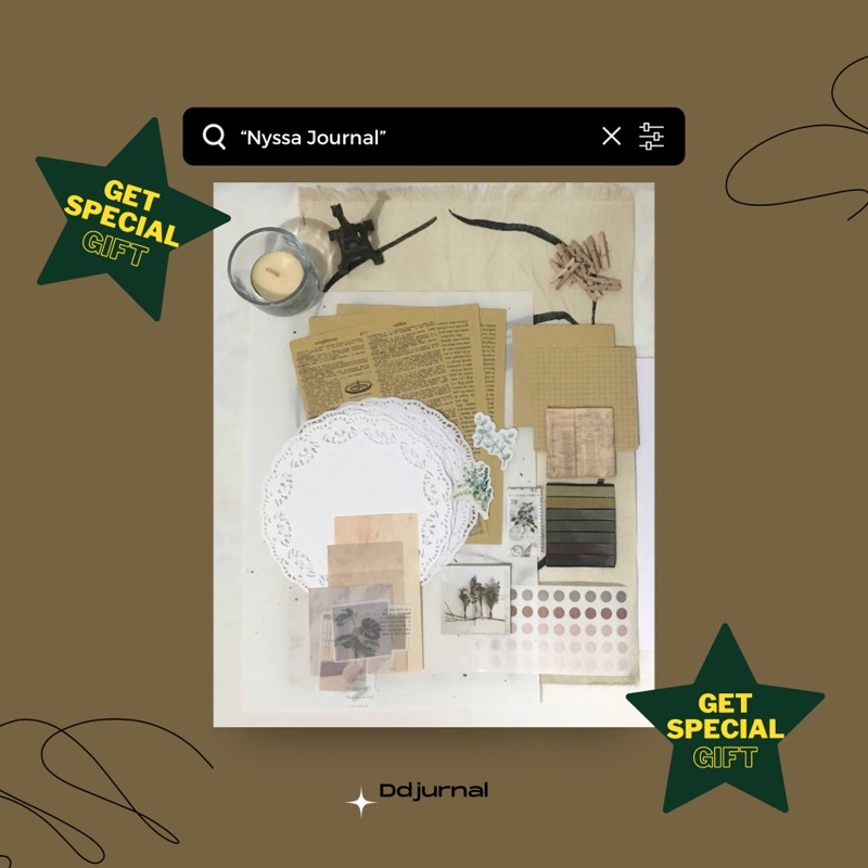 

Ddjurnal | “Nyssa Journal” - Journal Kit - Bullet Jurnal - Scarpbook - Dekorasi