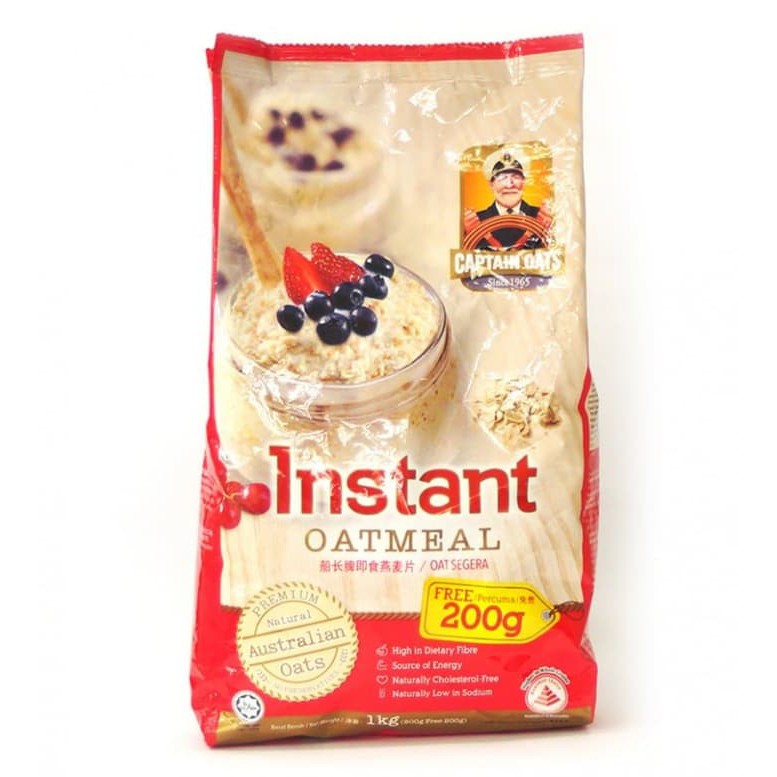 

Captain Oats Instant Oatmeal 1kg / Gandum Sehat /Healthy Oat Havermout