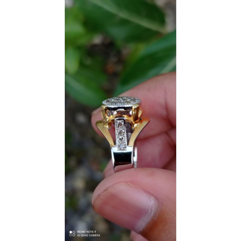 cincin perak berlian Eropa asli