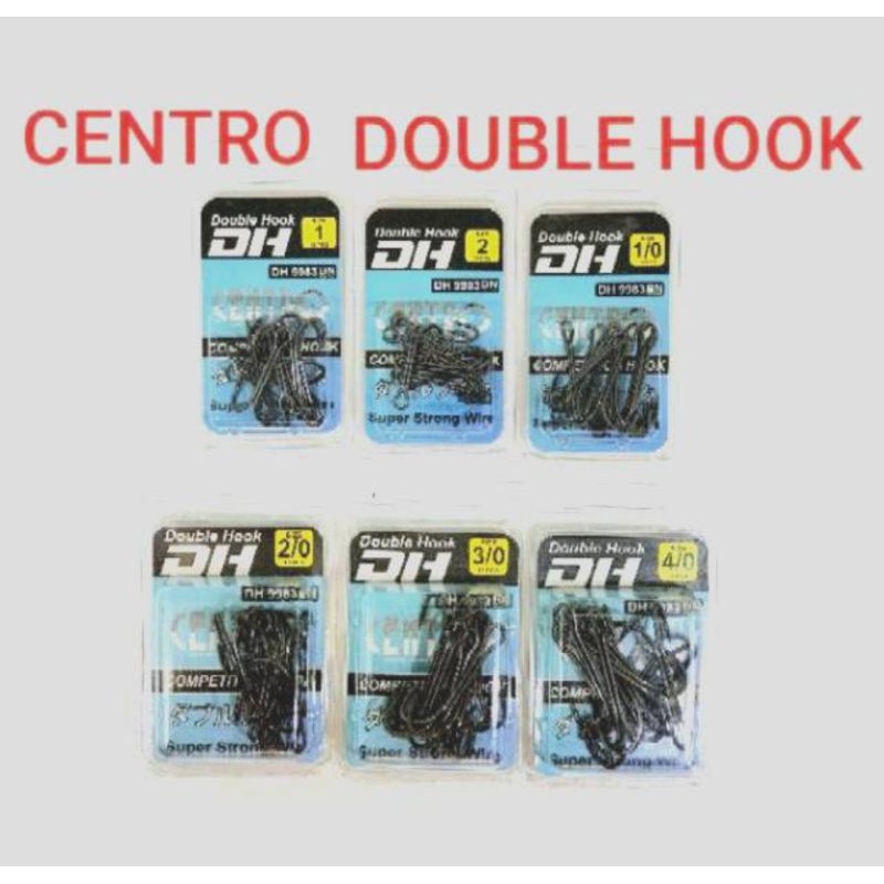 centro dobel hook 2, 1, 1/0, 2/0, 3/0, 4/0 isi 10 pcs