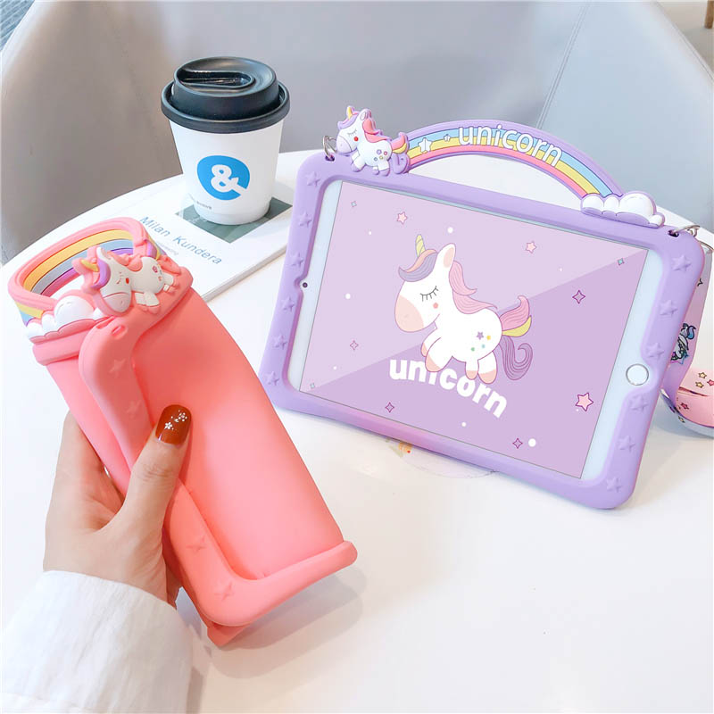 Soft Case Bahan Silikon Motif Unicorn Untuk Ipad Mini1 Mini2 Mini3 Mini4 Mini5 Ipad2 Ipad3 Ipad4 Ipa