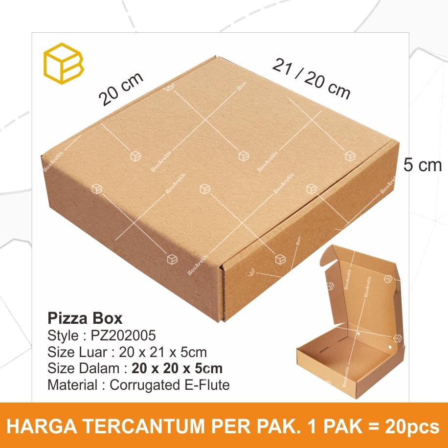 

[KODE 3939] Dus Pizza Box Kotak Packing Karton Corrugated 20 x 20 x 5cm - PZ202005