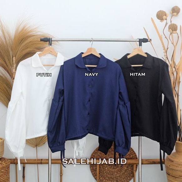 Baleri Blouse Balon / Luci Lucia Blouse Lengan Balon / Atasan Wanita Puffy Blouse Korean Style || BLUS CILA CILLA PUFFY LUNA-5