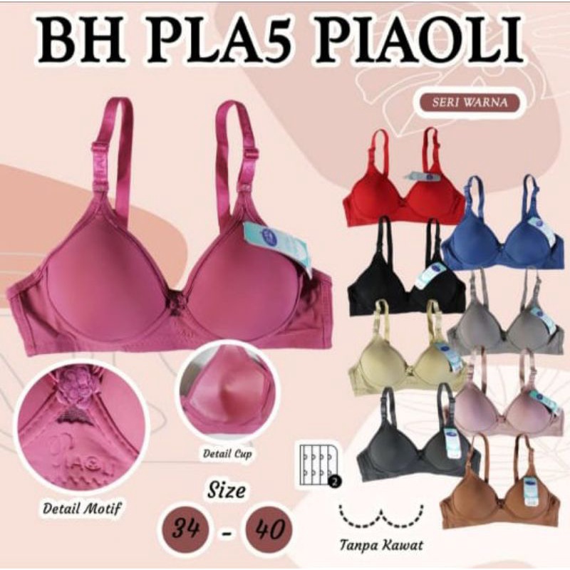 Bra Piaoli A5 | Bra wanita Import | Bra wanita busa tanpa kawat | BH Piaoli Polos