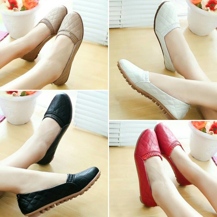 Sepatu Wanita Murah Flatshoes kulit BLD03