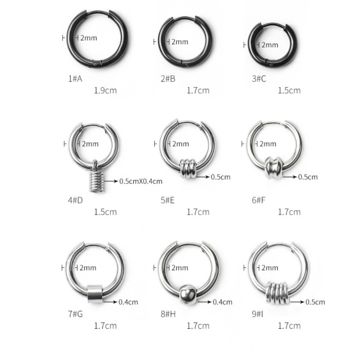 Bintang Merah Bersih Dengan Anting Pria Jalan Hip Hop Yang Sama, Hipster Eropa Dan Amerika Anting Pria Berlebihan-1