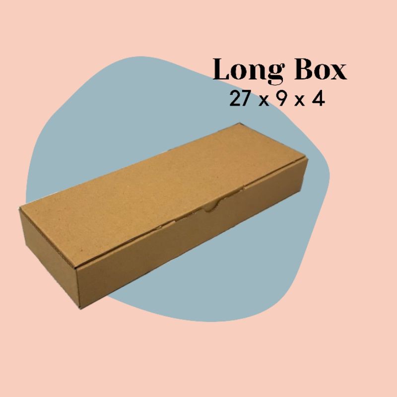 

LONG BOX // KARDUS DIE CUT KARTON COKLAT PACKAGING 27x9x4 // KEMASAN OLSHOP MURAH / DUS E-FLUTE