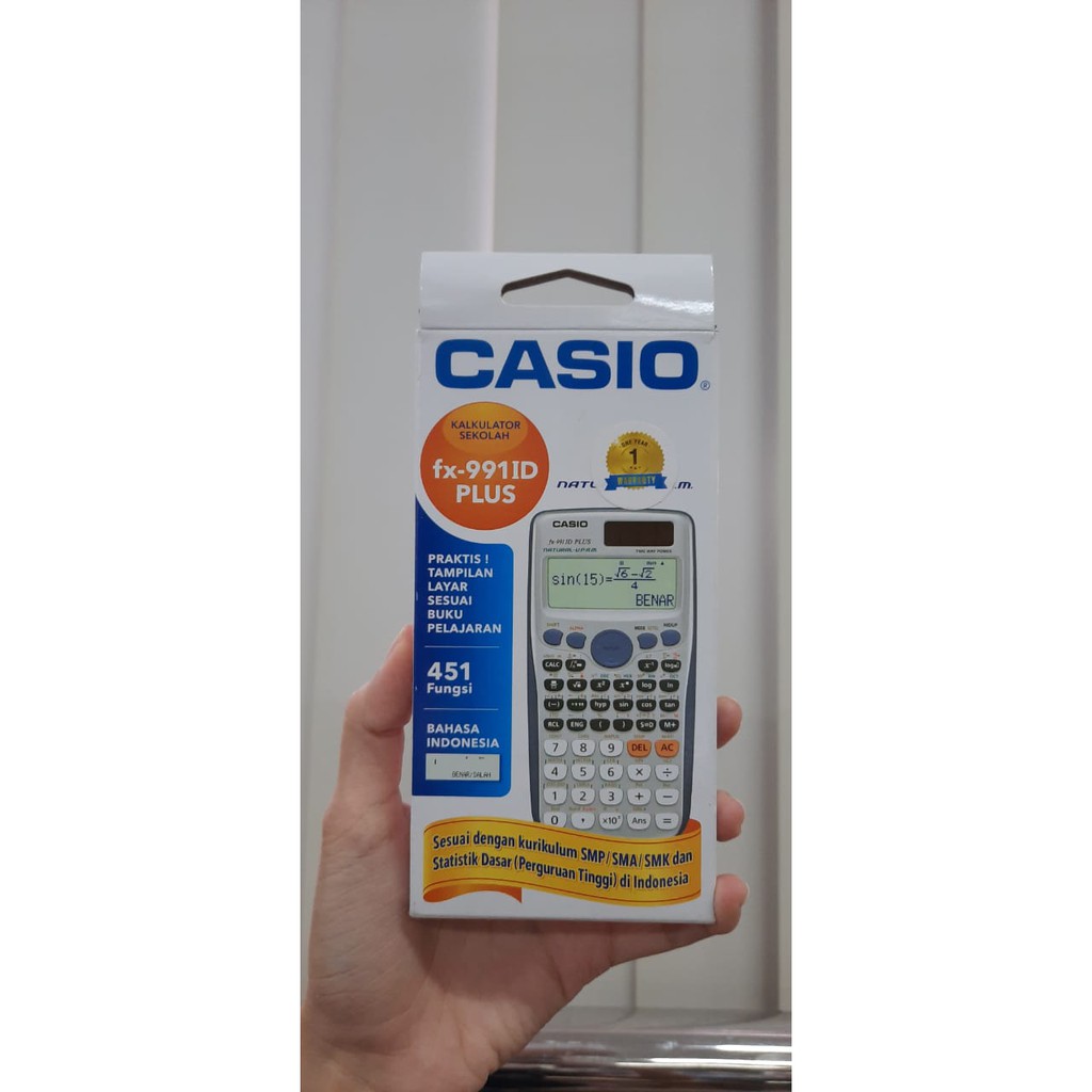 

[NEW]Casio Calculator FX-991ID Plus - B.Indonesia (Kalkulator Sekolah/ Kuliah Scientific 451 fungsi)