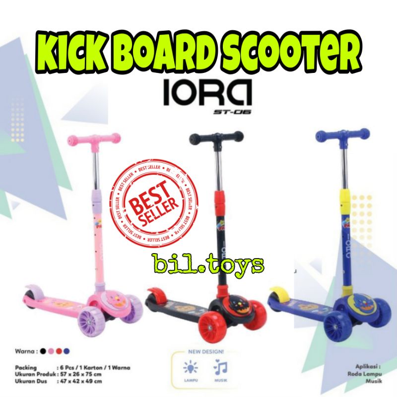 MAINAN ANAK KICKBOARD SCOOTER SKUTER ANAK / OTOPED MUSIK ANAK RODA 3 PMB ST06 SKUTER MURAH ST 06