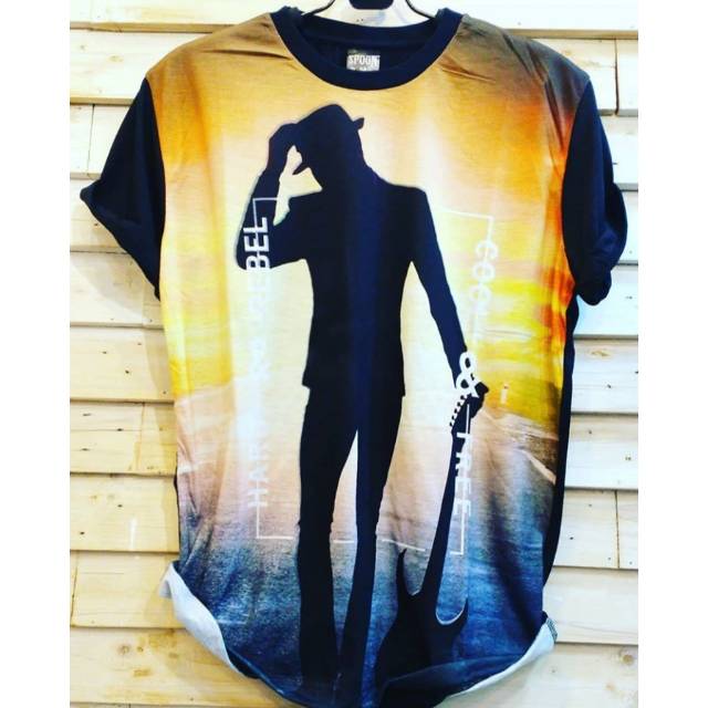 Tshirt Baju Kaos Printing 3D Gitar Guitar Bangkok Thailand Fullprint Import Marcelo Burlon Distro