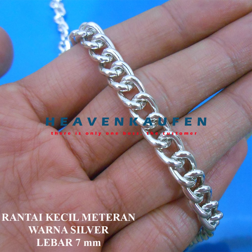 Rantai Kecil 7 mm Warna Silver Meteran Murah