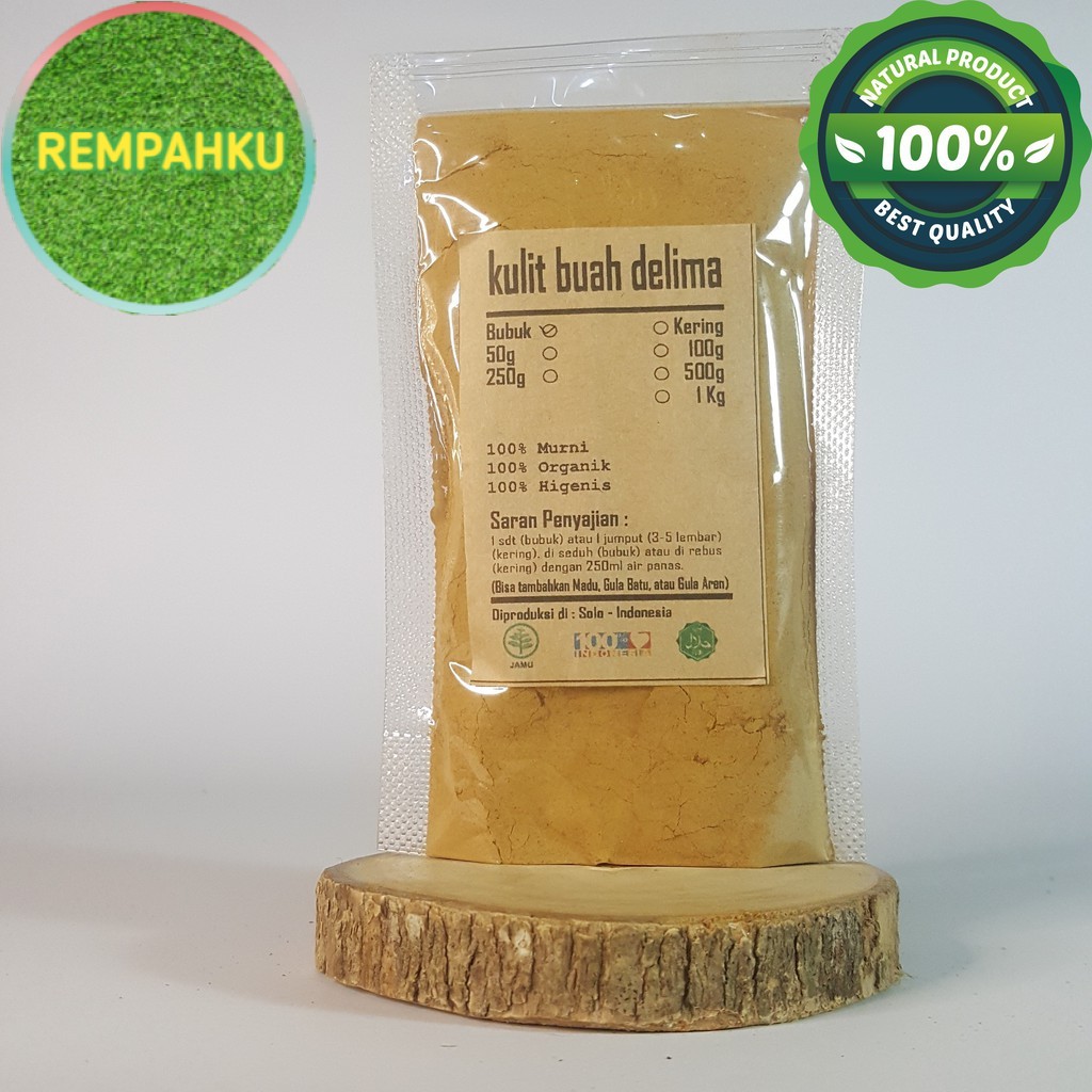 

KULIT BUAH DELIMA BUBUK 250 GRAM - Punica Granatum - MURNI - JSR