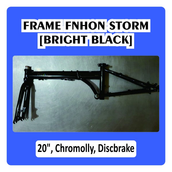 Frame fork FNHON Storm Discbrake Black Bright Hitam Metalic Disc brake Db New dan Ori not Blast Gust