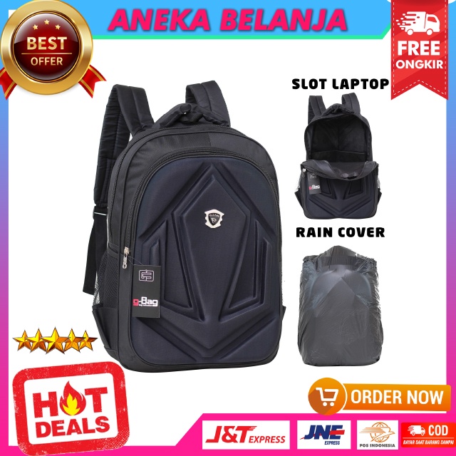 Tas Ransel Pria Polo Paris Emboss Warna Hitam SMP SMA Kuliah Stylish Keren Gratis Raincover Multifungsi Backpack Fashionable Cowok Import Hangout Bahan Tebal Kuat Awet Murah Terlaris Berkualitas