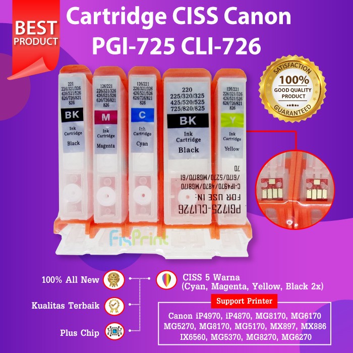 CISS Canon PGI725 CLI726  IP4970 IP4870 IP6550 IX6560 MG5170 MG52