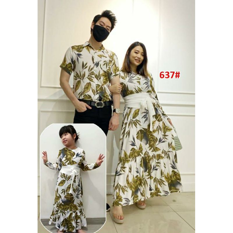 637#Couple/Gamis Ibu+Gamis Anak+Kemeja