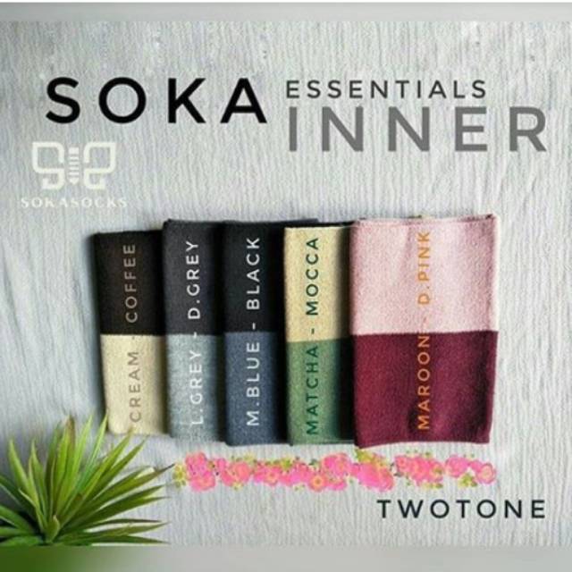 Soka - headsock inner ciput essentials two tone