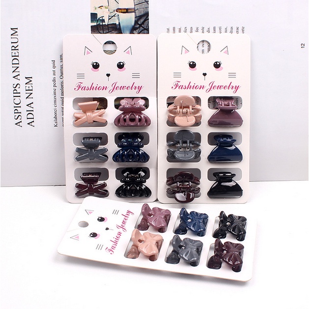 Jepit Rambut Jedai Korea Perempuan 1 Set 6 Pcs Mini bahan Glossy Aksesoris Jepitan Rambut AK216