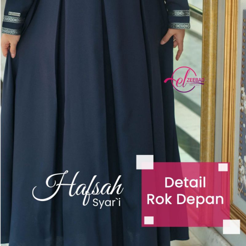 Gamis Hafsah Dress by Elzeebad | busui friendly | bahan wollycrepe