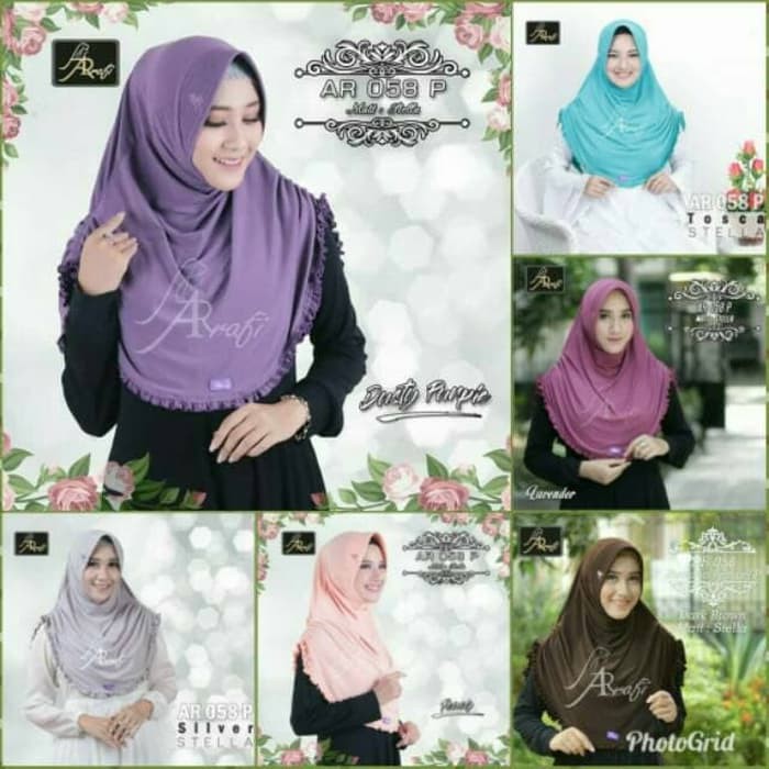 Promo!! Jiibab Instan Rumana Rempel Arrafi Ar 58 Hijab Kerudung Bergo Terlaris Terlaris!!