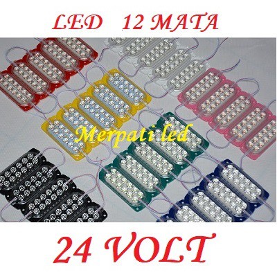 LED MODUL LAMPU 12 MATA SMD 2835 10438 24 VOLT ULTRASONIC WATERPROOF VARIASI NEON BOX 24VOLT 12MATA