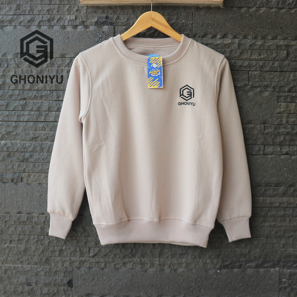 Crewneck Sweater Anak Ghoniyu Kids Logo Bordir CN Unisex Original Best Seller