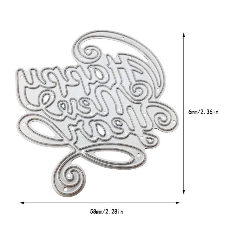 Zzz Cetakan Stensil Cutting Dies Motif Happy New Year Bahan Metal Untuk Scrapbook / Craft DIY