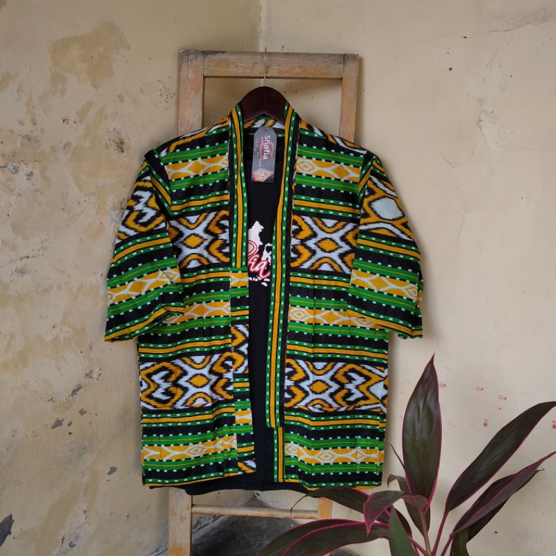 Outer Cardigan Kimono Tenun Troso Jepara Outer Etnik Unisex Cardigan Cewek Cowok Kimono Ory Shofia Z