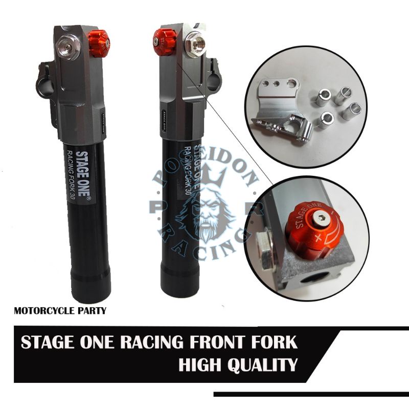 Tabung Shock Depan RT Stage 6 Copy ORI Plus Breket Monoblok Motor Beat Vario Mio Fino Scoopy dll