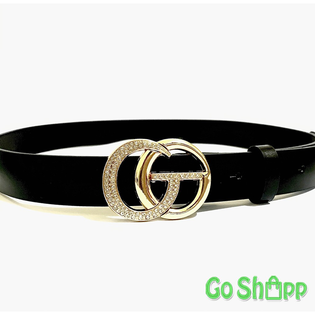 Gesper Wanita Import Tulisan GO Diamond Tali Pinggang Wanita Kekinian Ring Belt Korea [IK09]