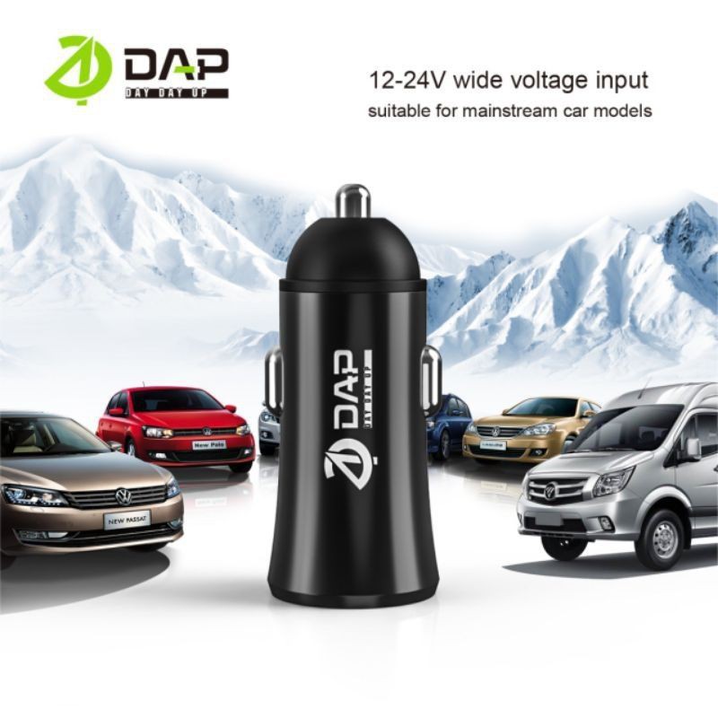 CHARGER MOBIL DAP 2USB 2.4A CAR CHARGER DAP CASAN MOBIL DAP 2USB 2.4A D-CC2