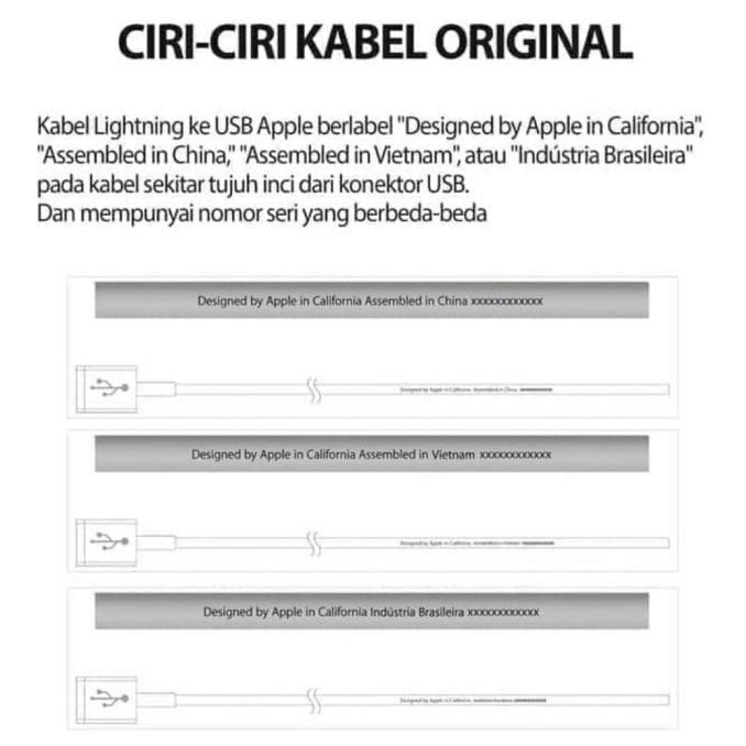 Produk Unggulan Kabel Data Lightning Iphone 5 5S 6 6S 7 8 Plus X Xs Max Xr Ori 100% - Cable 1 Meter