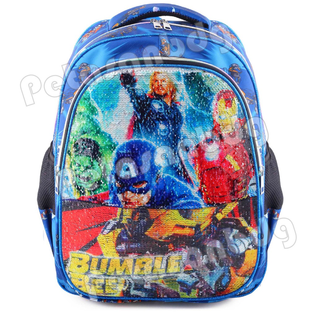 PTS - Ransel USAP Anak Cowo / Laki Laki Karakter AVENGERS &amp; TRANSFORMERS - Ransel Model Usap/Swipe+ BOTOL