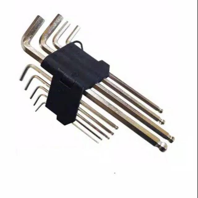 Kunci L Panjang Ujung Bulat Set 9pcs