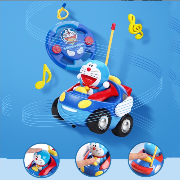 BESTPROMO Mobil Remote Control Hello Kitty Pink remot Doraemon Dengan Musik & Lampu