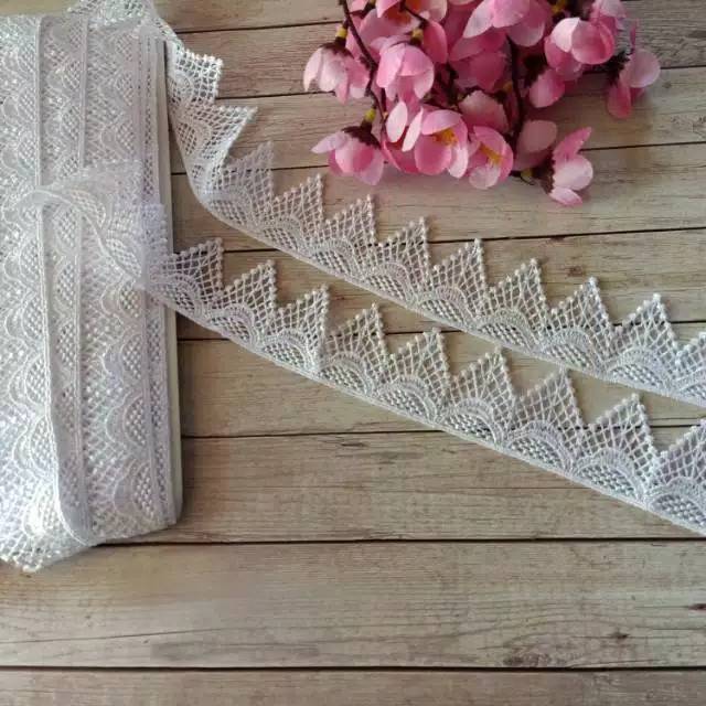 Per yard (90cm)RENDA GYPER LANCIP 4CM BAHAN MAHAR ACCESORIES MAHAR SESERAHAN RUSTIC - RENDA MUKENA