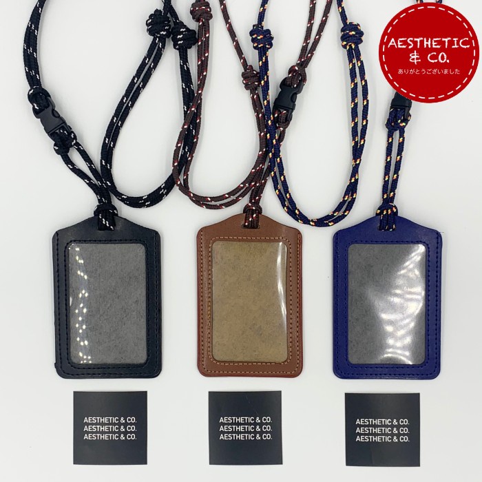 

Sale Lanyard Id Card Name Tag Kulit Tali Paracord (Card Holder Warna) Trendi