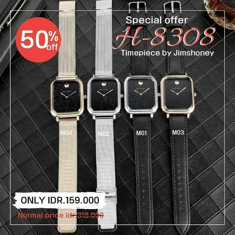 JIMS HONEY Jam Tangan Pria Jh 8308 Jam Tangan Kotak