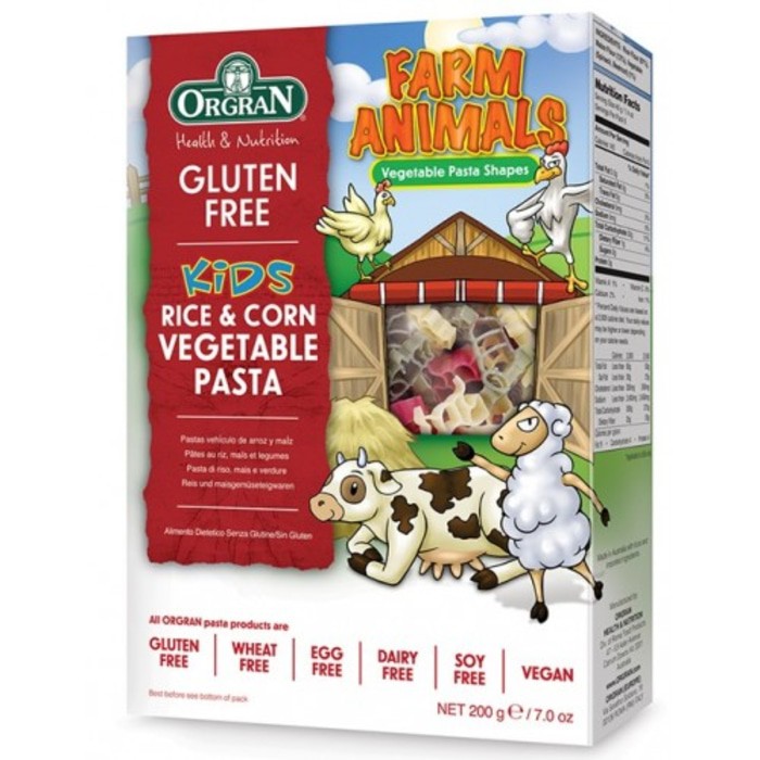 

Orgran, Rice & Corn Vegetable Animal Shaped Pasta, Gluten Free 200g