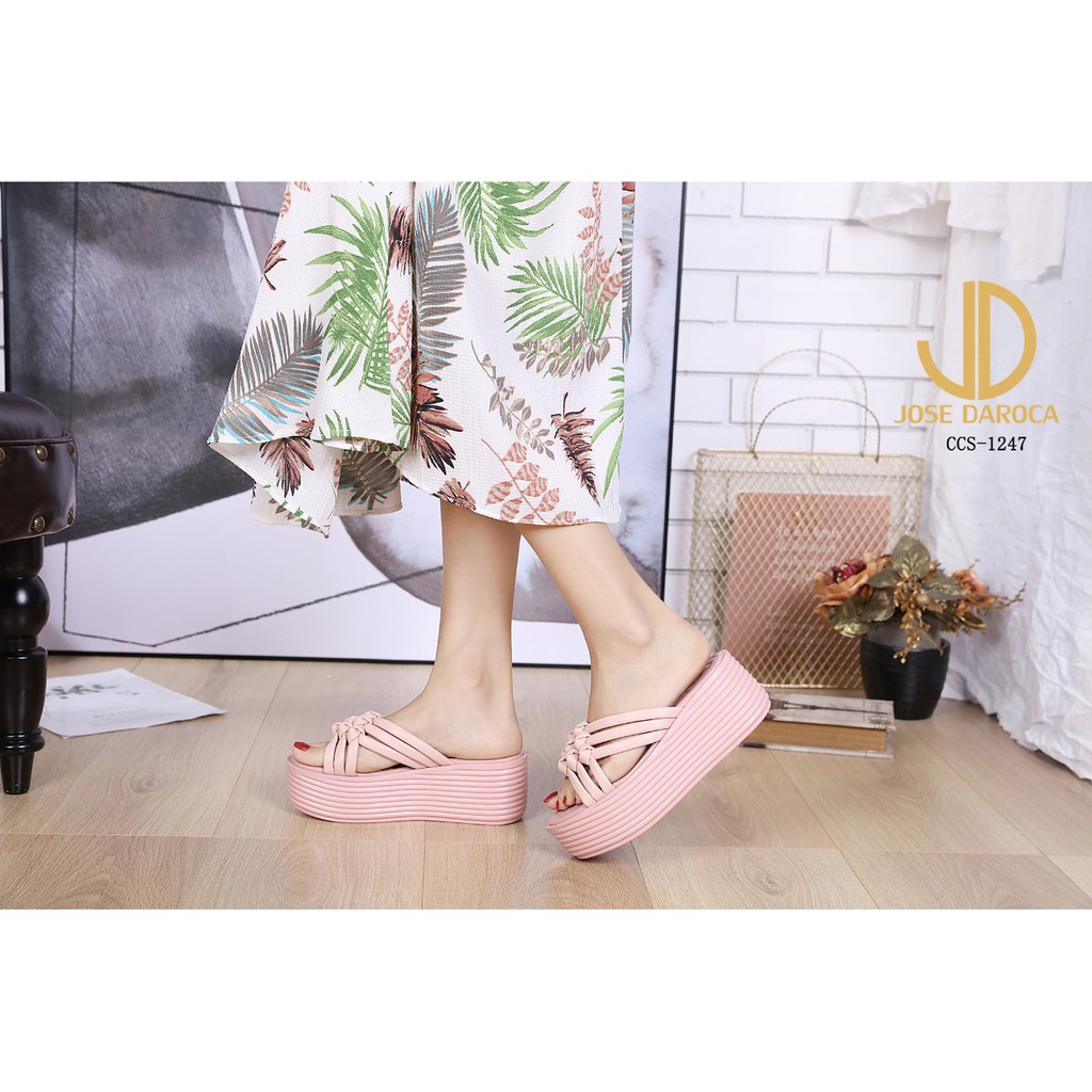 JOSE DAROCA Wedges Sandal Kulit #CCS-1247# Original