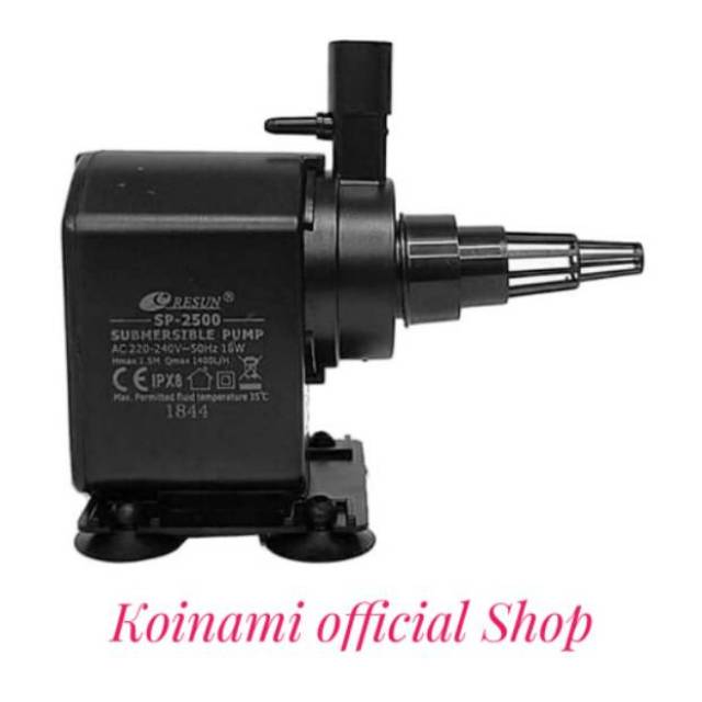 RESUN SP-2500 / pompa aquarium kolam ikan koi / pump / sirkulasi / 18 watt / 1400 liter 1.5 meter