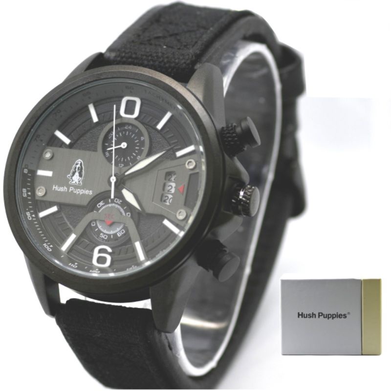 [COD] Jam Tangan Pria HUSH PUPPIES 1138H Chrono Aktif Free Box Ori & Baterai