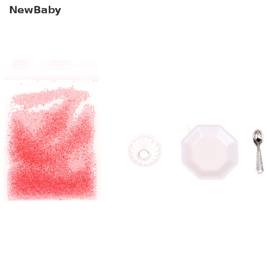 Newbaby 1 Set Mainan Miniatur Mangkuk Caviar + Sendok + Nampan Gaya Jepang Untuk Aksesoris Rumah Boneka 1: 12