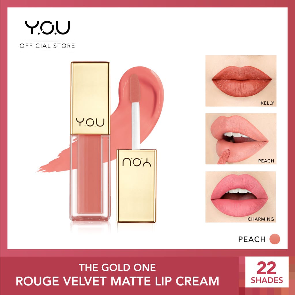 Alny Hijab - You The Gold One Rouge Velvet Matte Lip Cream Quick Dry and Long Lasting