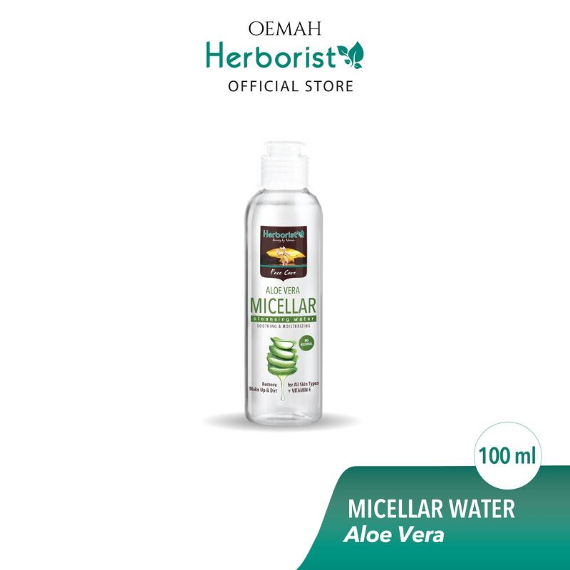 `ღ´ PHINKL `ღ´ Herborist micellar Aloe Vera bahan alami dari lidah buaya pembersih wajah sekali usap untuk angkat bedak foundation