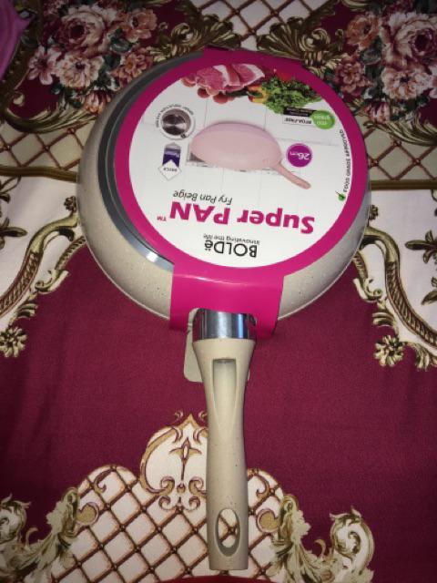 Bolde Pan Fry Pen Granite Ceramic Beige Panci Penggorengan Anti Lengket Wajan Granit Keramik 26 Cm