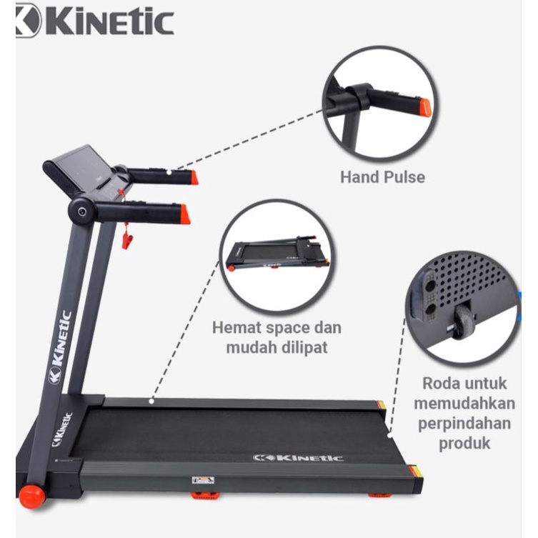 KINETIC Treadmill Motorized 0.8HP/Electric Treadmill/Alat Fitnes