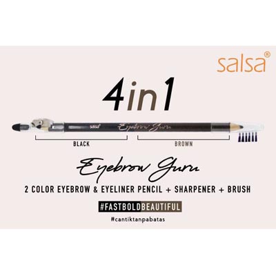 [BPOM] Salsa Eyebrow Guru | Pensil Alis 4 in 1 Hitam &amp; Coklat