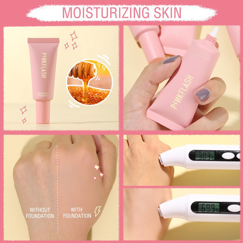 PinkFlash Lasting Matte Foundation PinkFlash Foundation Matte PinkFlash Foundation Pink Flash Alas Bedak Pinkflash